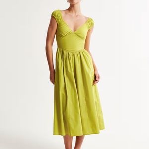 COPY - Abercrombie Cap Sleeve Corset Midi Dress Lime Size: Small (Tall)